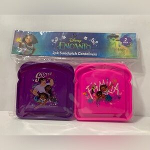 🆕 Disney Encanto 2 Pack Pink & Purple Storage Sandwich Containers